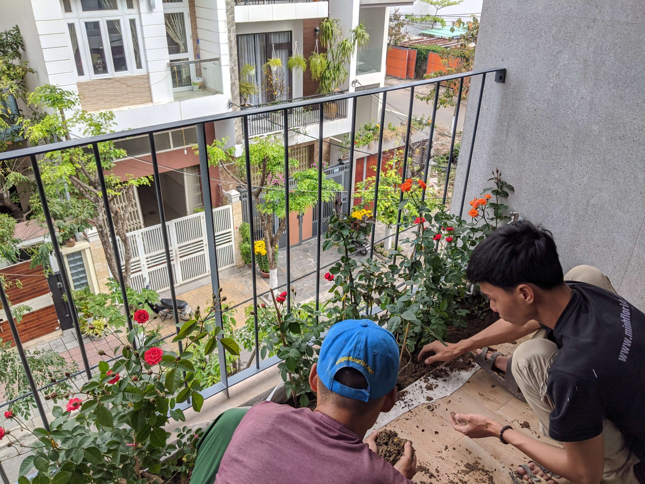 Thi công vườn cây trang trí ban công chung cư