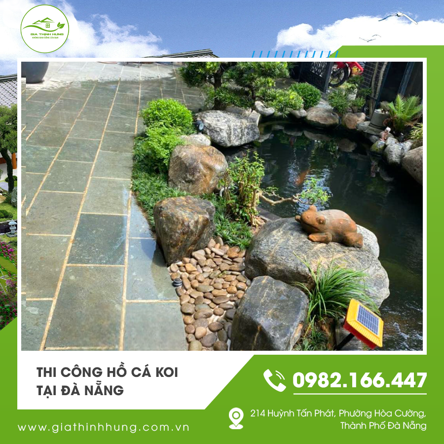 Thi công hồ cá koi tại Đà Nẵng với thiết kế uốn lượn mềm mại Thi công hồ cá koi tại Đà Nẵng với thiết kế uốn lượn mềm mại