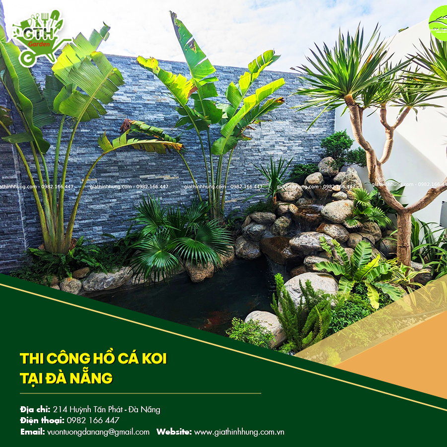 Quá trình thi công hồ cá koi tại Đà Nẵng, từ đào đất tạo hình đến hoàn thiện tiểu cảnh xung quanh. Quá trình thi công hồ cá koi tại Đà Nẵng, từ đào đất tạo hình đến hoàn thiện tiểu cảnh xung quanh.