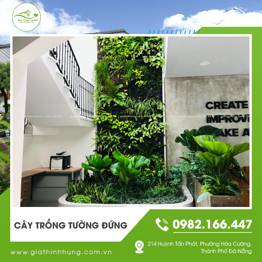 Ứng dụng cây trồng tường đứng trong quán cà phê tạo điểm nhấn độc đáo