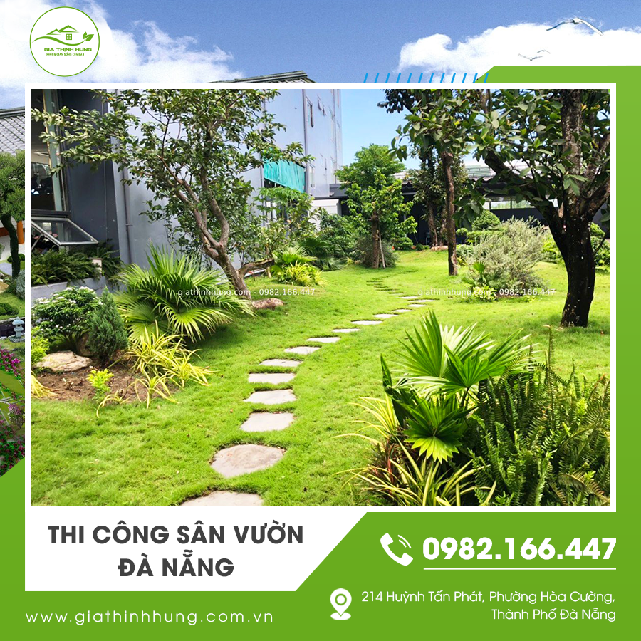 Không gian biệt thự thêm đẳng cấp với dịch vụ thi công sân vườn Đà Nẵng chuyên nghiệp